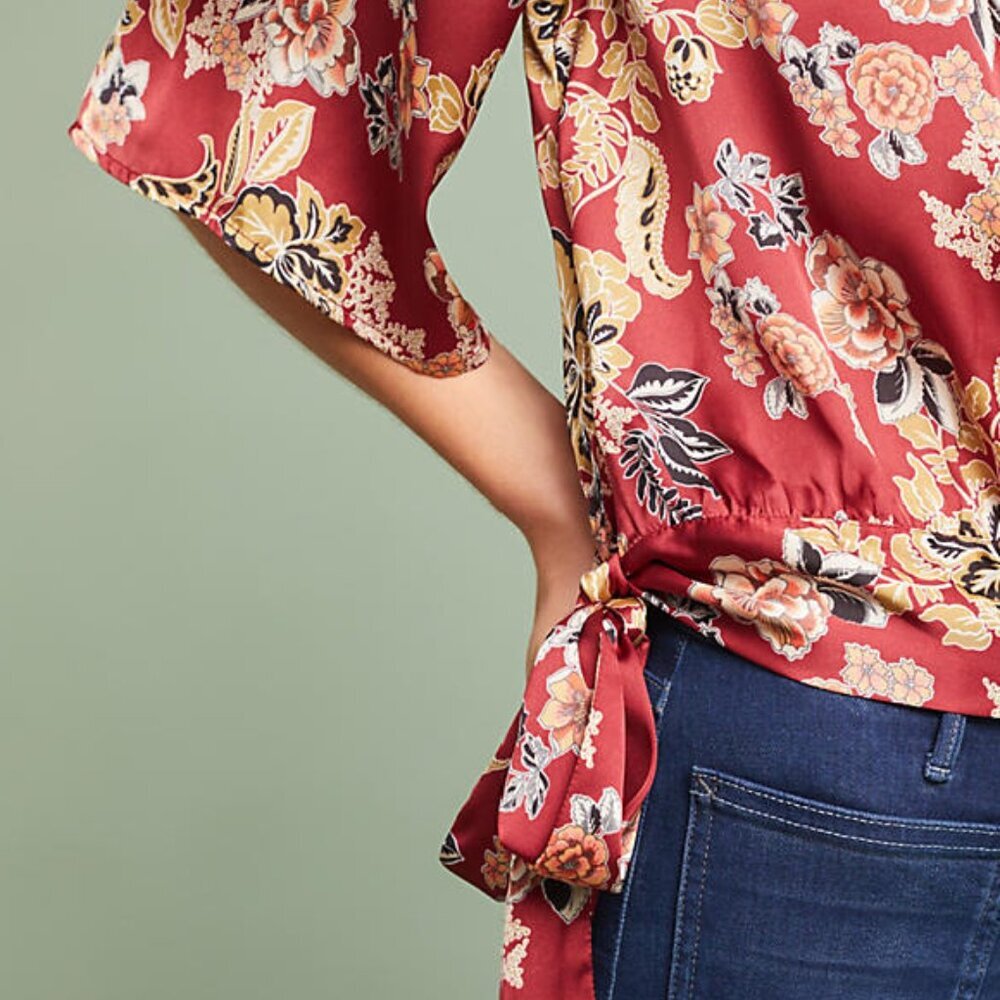 NWT Anthropologie Josie Floral Blouse by ISLA MAUDE - Picture 3 of 6